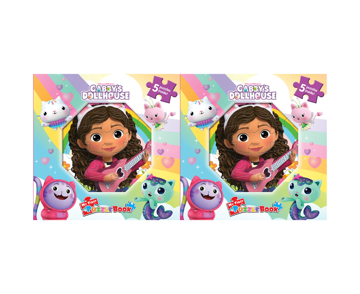 2x Uni Gabby's Dollhouse Kids/Children My First Puzzle Educational Book 3y+