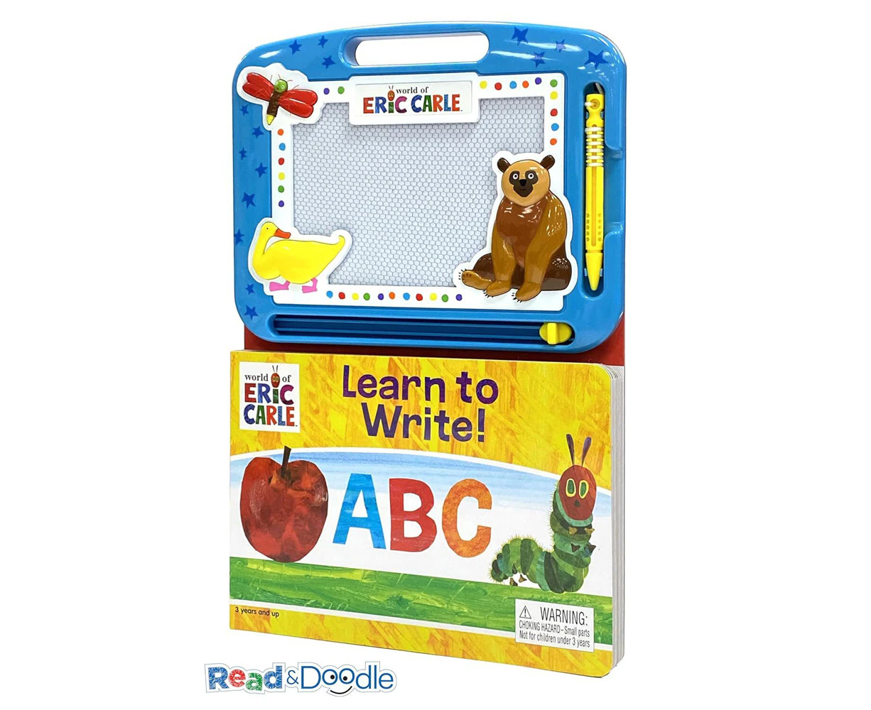 Eric Carle Abc/Words Learning Series Kids Magnetic Drawing Pad w/ Book 3y+