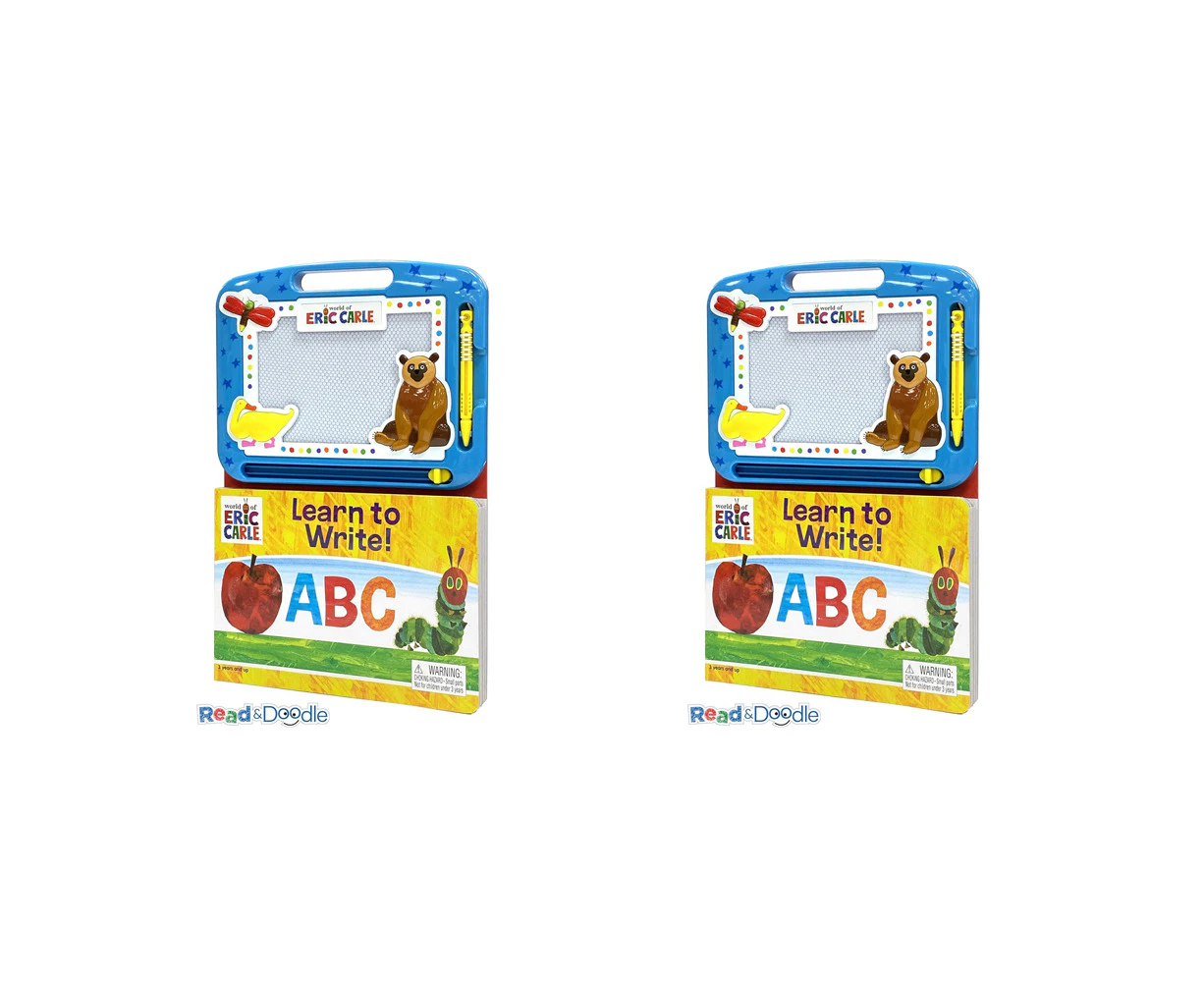 2x Eric Carle Abc/Words Learning Series Kids Magnetic Drawing Pad w/ Book 3y+