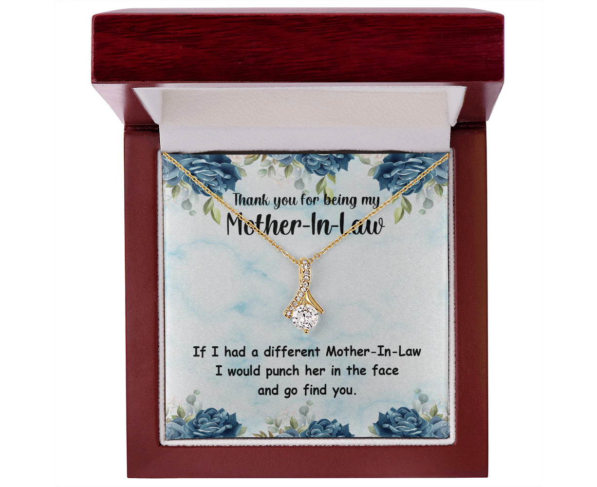 To My Mother-in-Law Different Mother-in-Law Alluring Ribbon Necklace Message Card