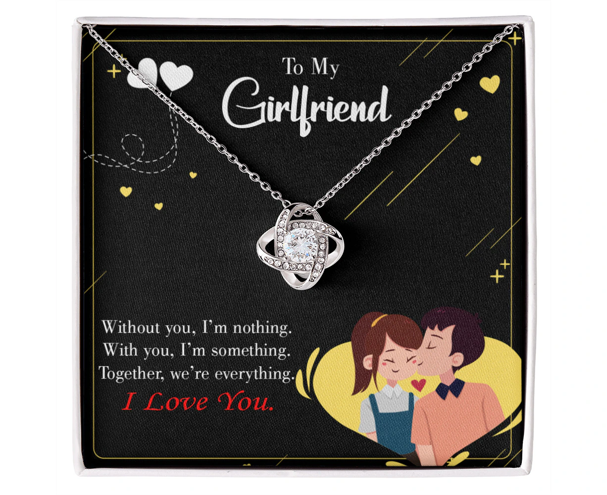 To My Girlfriend I Am Nothing Infinity Knot Necklace Message Card