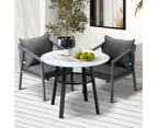 Livsip 3PCS Outdoor Dining Setting Table Lounge Chair Patio Furniture Bistro Set