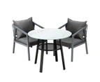 Livsip 3PCS Outdoor Dining Setting Table Lounge Chair Patio Furniture Bistro Set