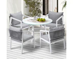 Livsip Outdoor Dining Setting Lounge Chair Patio Furniture Bistro Set 5PCS White