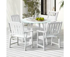 Livsip 5PCS Outdoor Dining Setting Solid Wood Chair Patio Furniture Set