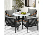 Livsip Outdoor Dining Setting Table Sofa Chairs Patio Furniture Set 5PCS