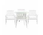 Livsip 5PCS Outdoor Dining Setting Solid Wood Chair Patio Furniture Set