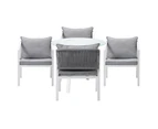 Livsip Outdoor Dining Setting Lounge Chair Patio Furniture Bistro Set 5PCS White