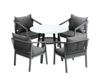 Livsip 5PCS Outdoor Dining Setting Table Lounge Chair Patio Furniture Bistro Set