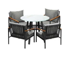 Livsip Outdoor Dining Setting Table Sofa Chairs Patio Furniture Set 5PCS