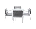 Livsip Outdoor Dining Setting Lounge Chair Patio Furniture Bistro Set 5PCS White