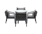 Livsip 5PCS Outdoor Dining Setting Table Lounge Chair Patio Furniture Bistro Set