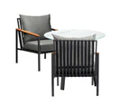 Livsip Outdoor Dining Setting Table Sofa Chairs Patio Furniture Set 3PCS