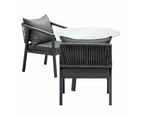 Livsip 3PCS Outdoor Dining Setting Table Lounge Chair Patio Furniture Bistro Set