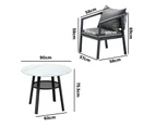 Livsip 3PCS Outdoor Dining Setting Table Lounge Chair Patio Furniture Bistro Set