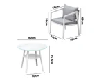 Livsip Outdoor Dining Setting Lounge Chair Patio Furniture Bistro Set 5PCS White