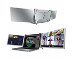 15.4 Inch Trifold Portable Monitor 1080p Ips Fhd Laptop Screen Extender For Laptop Space Grey