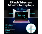 15.4 Inch Trifold Portable Monitor 1080p Ips Fhd Laptop Screen Extender For Laptop Space Grey