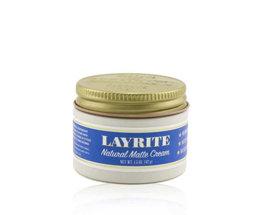 Layrite Natural Matte Cream (Medium Hold, Matte Finish, Water Soluble) 42g/1.5oz