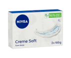 NIVEA Creme Soft Care Soap Twin Pack 2x100g