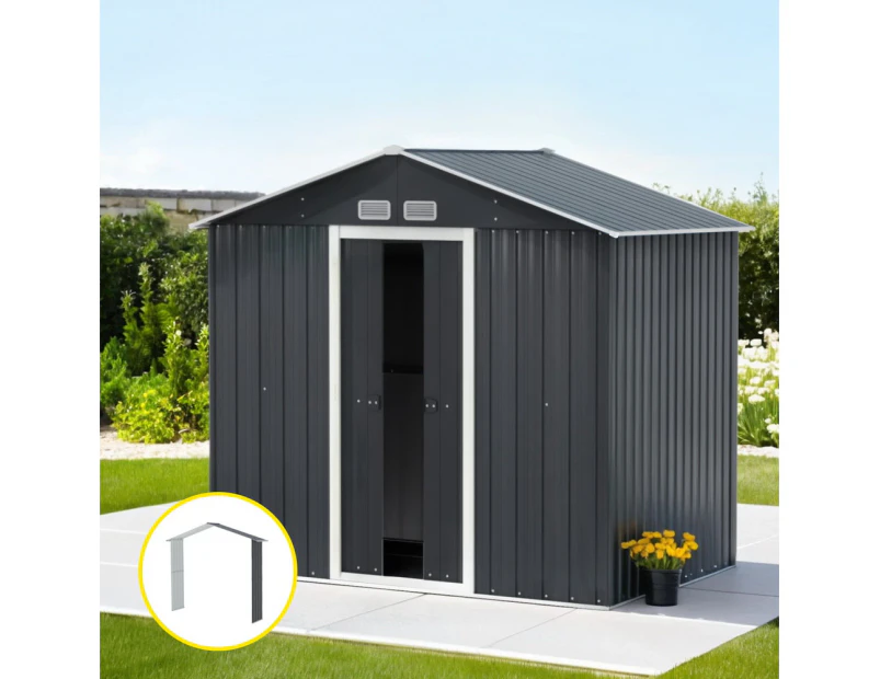 Giantz Garden Shed Outdoor Storage 2.15x1.74M Tool Workshop House w/Extension Kit