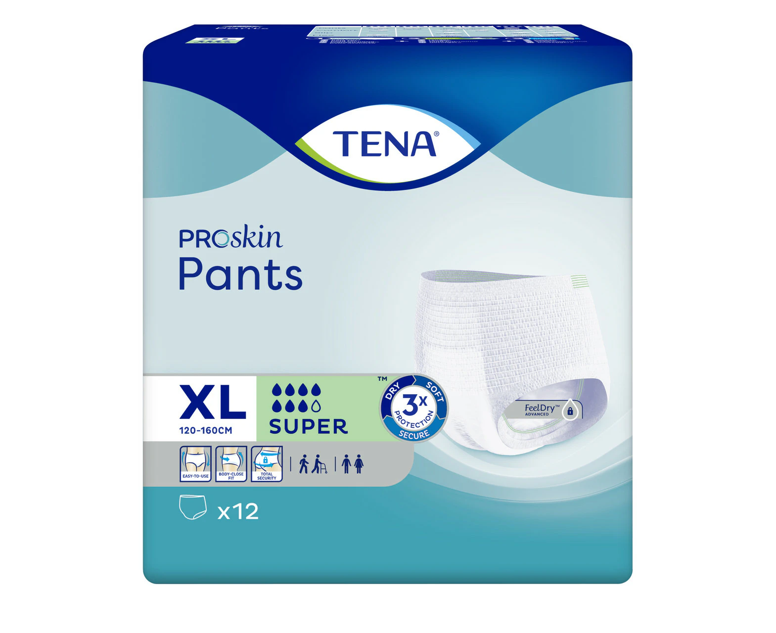 TENA ProSkin Pants Super Extra Large (XL) 12 Pack