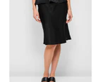 Satin Bias Cut Knee Length Skirt - Lily Loves