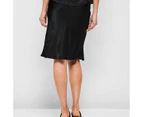 Satin Bias Cut Knee Length Skirt - Lily Loves