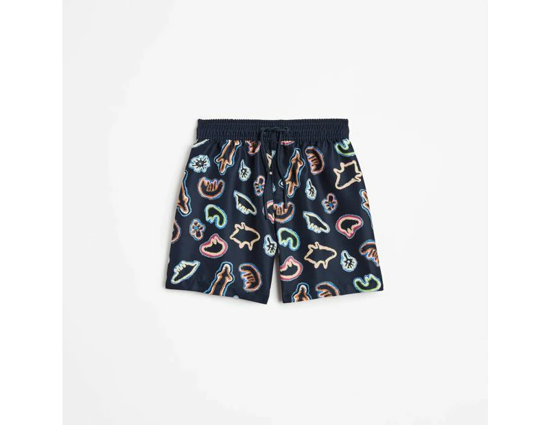 Family Matching Boys Junior Swim Boardshort - Warlukurlangu Print