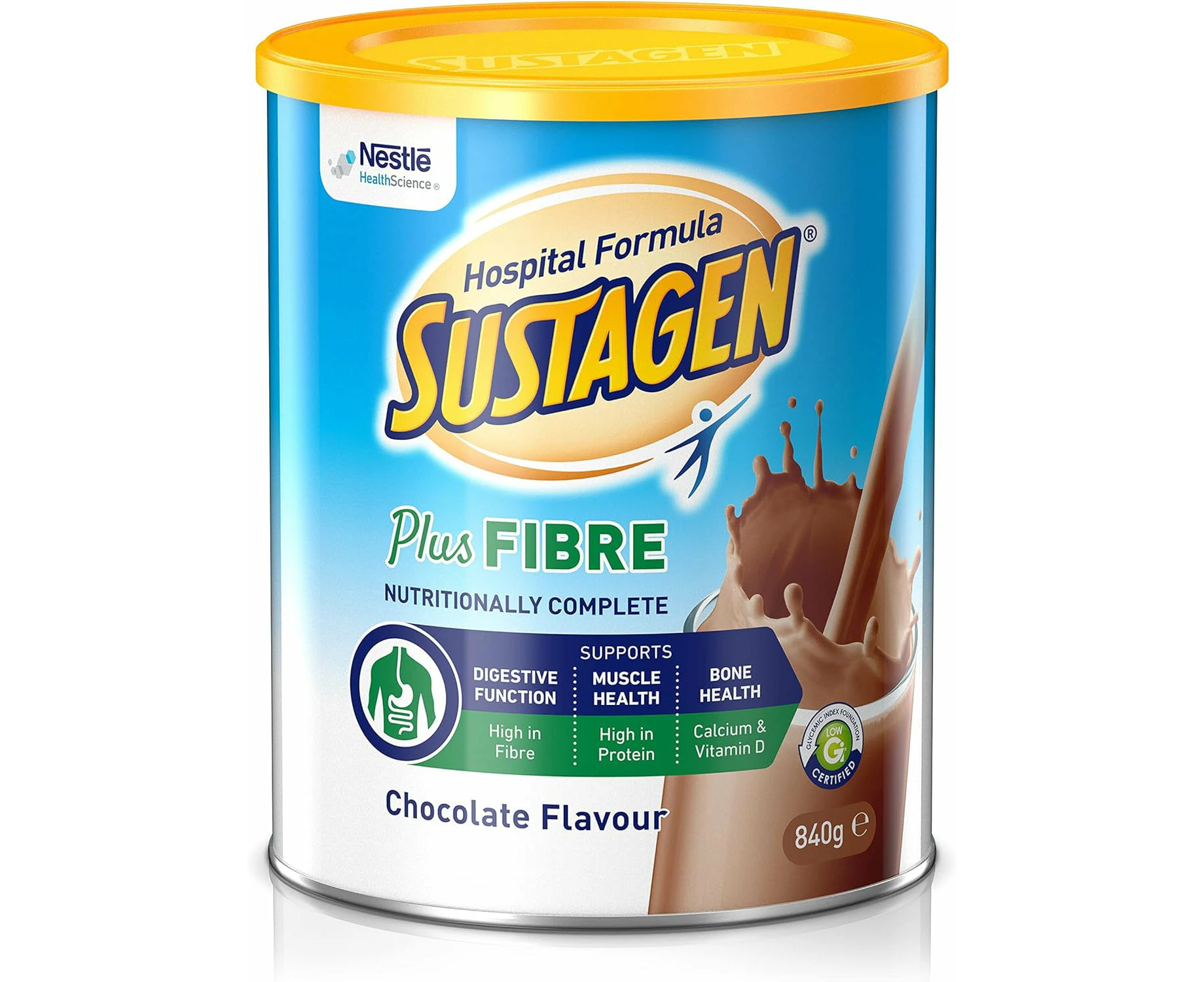 Sustagen Hospital Formula + Fibre Nutritional Supplement, Chocolate Flavour, 840g