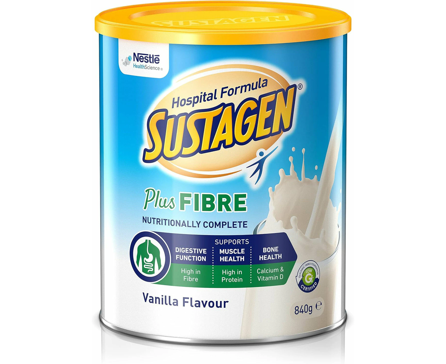 Sustagen Hospital Formula + Fibre Nutritional Supplement, Vanilla Flavour, 840g