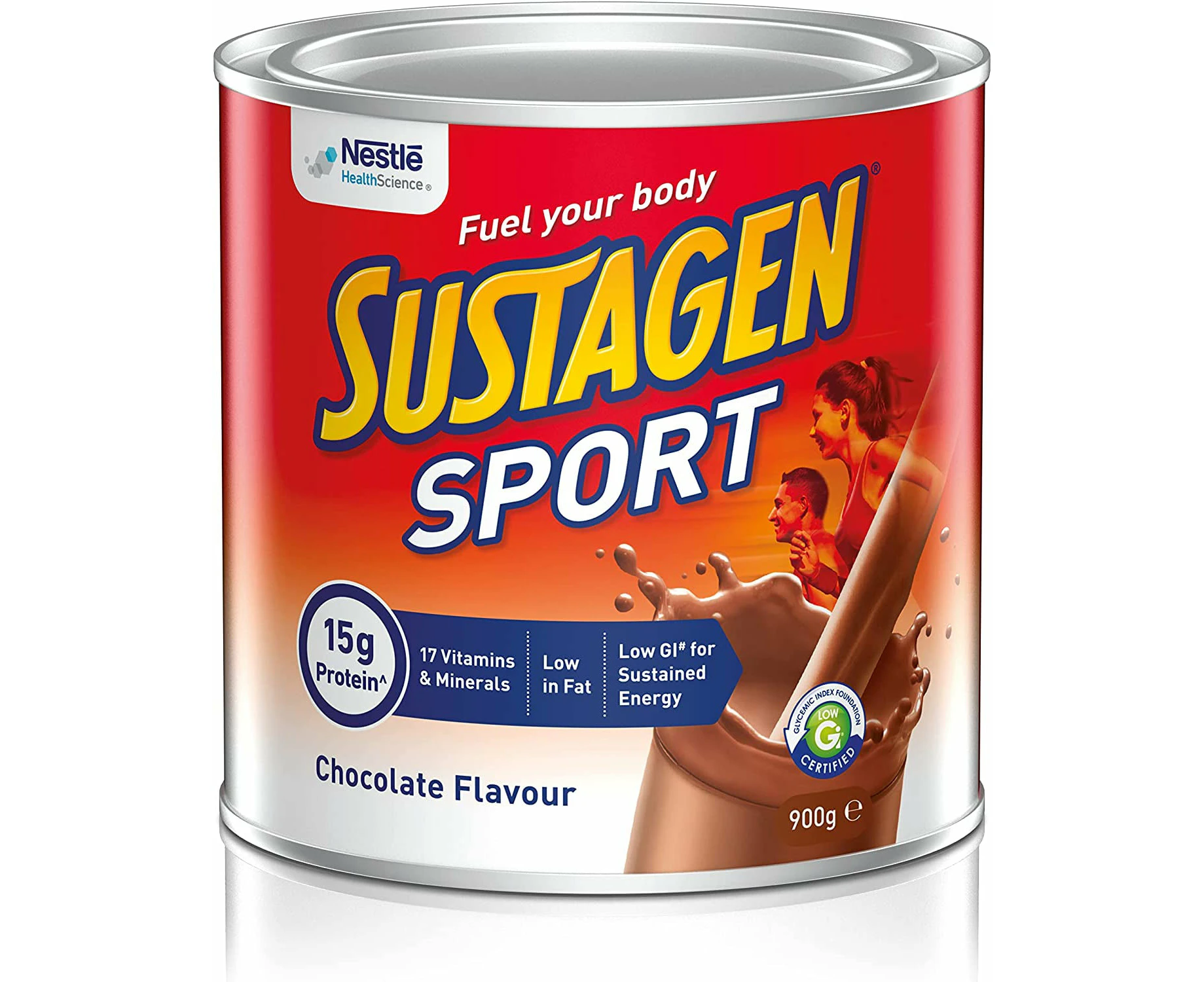 Sustagen Sport High Protein Supplement Powder, Supports Lean Muscle Mass, 17 Vitamins & Minerals, Low GI, Chocolate Flavour, 900g