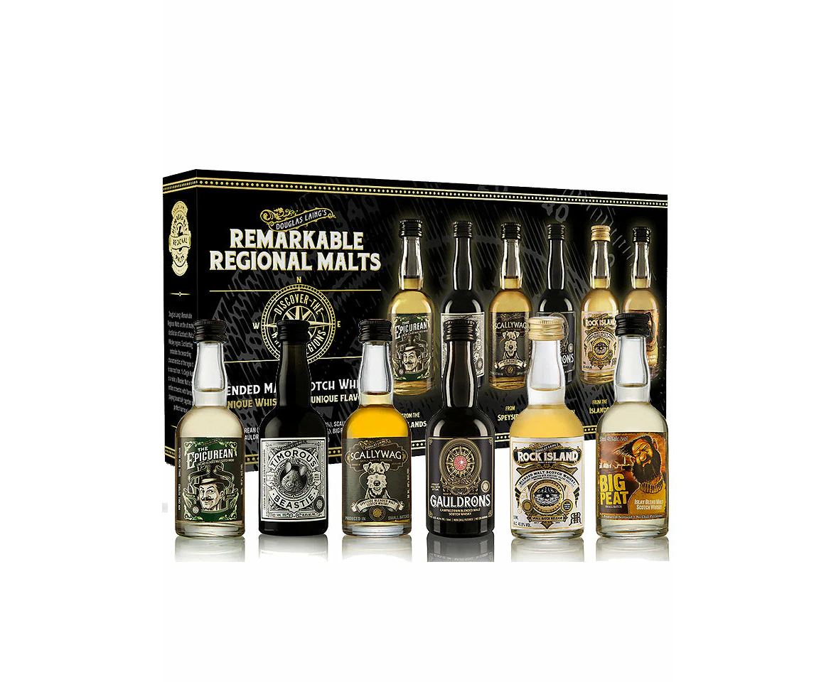 Douglas Laing Remarkable Regional Malts Miniature Gift Pack Scotch Whisky 6 X 50ml