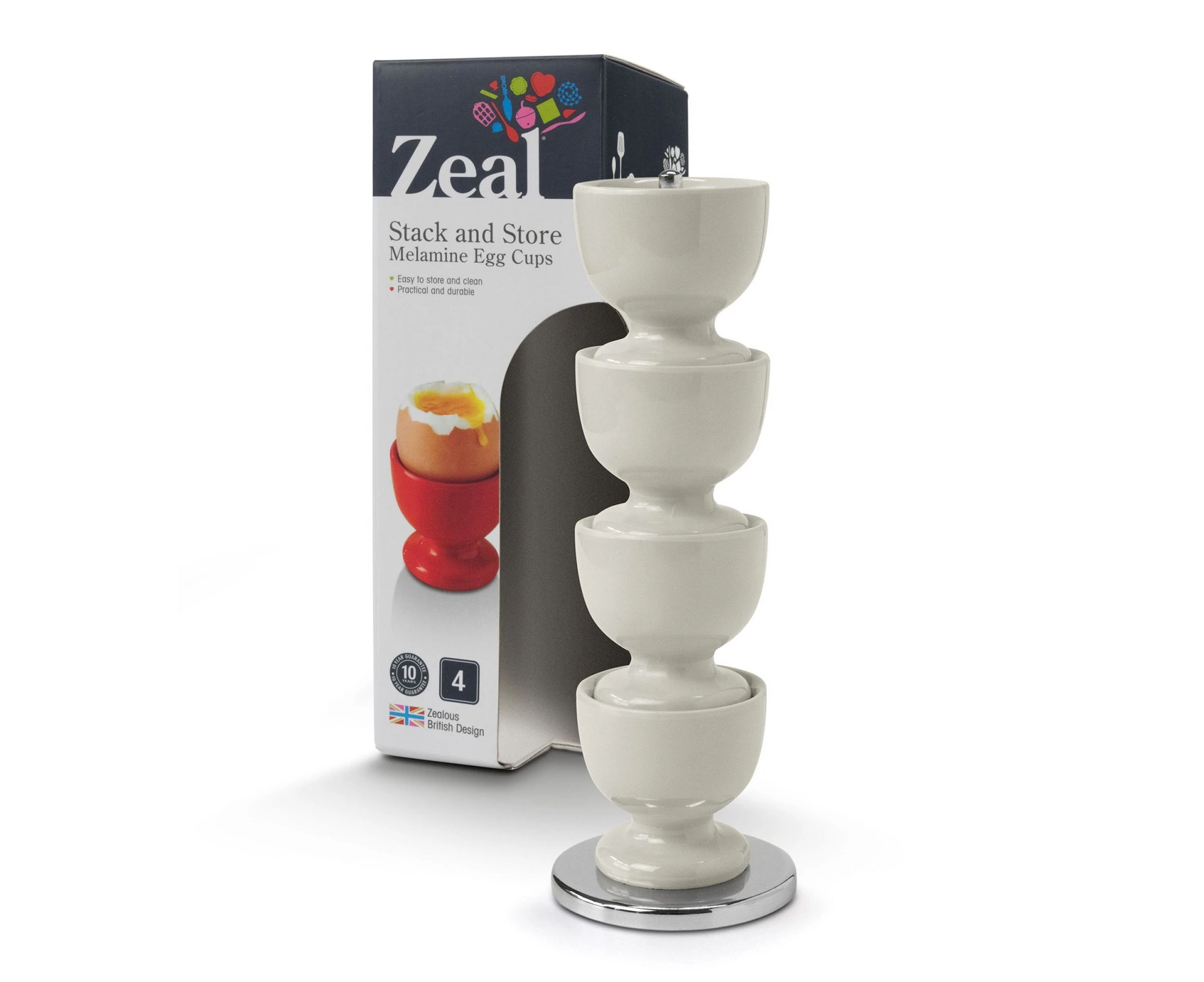 Zeal Stack and Store Egg Cups 4pcs Set - Assorted Colours