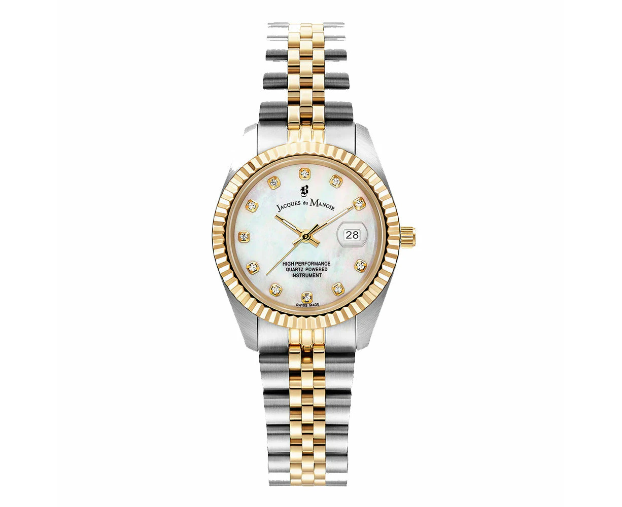 Jacques Du Manoir Swiss Ladies Inspiration 31mm Two Tone 5 Link  Watch