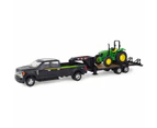 John Deere - 1:32 Scale 5075e Tractor W/ Ford F-350 Pickup And 5th Wheel Trailer - Tomy