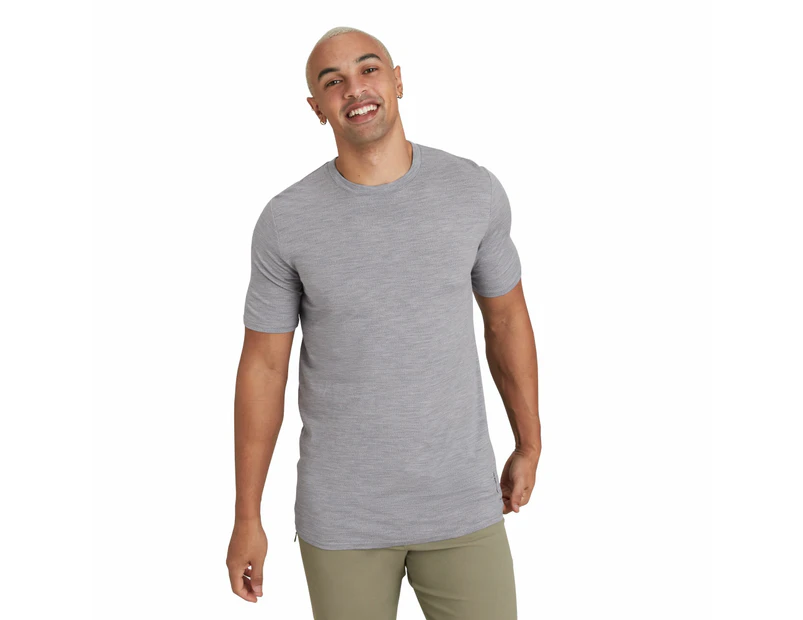 Kathmandu Men's 100% Merino T-shirt - Mid Grey Marle