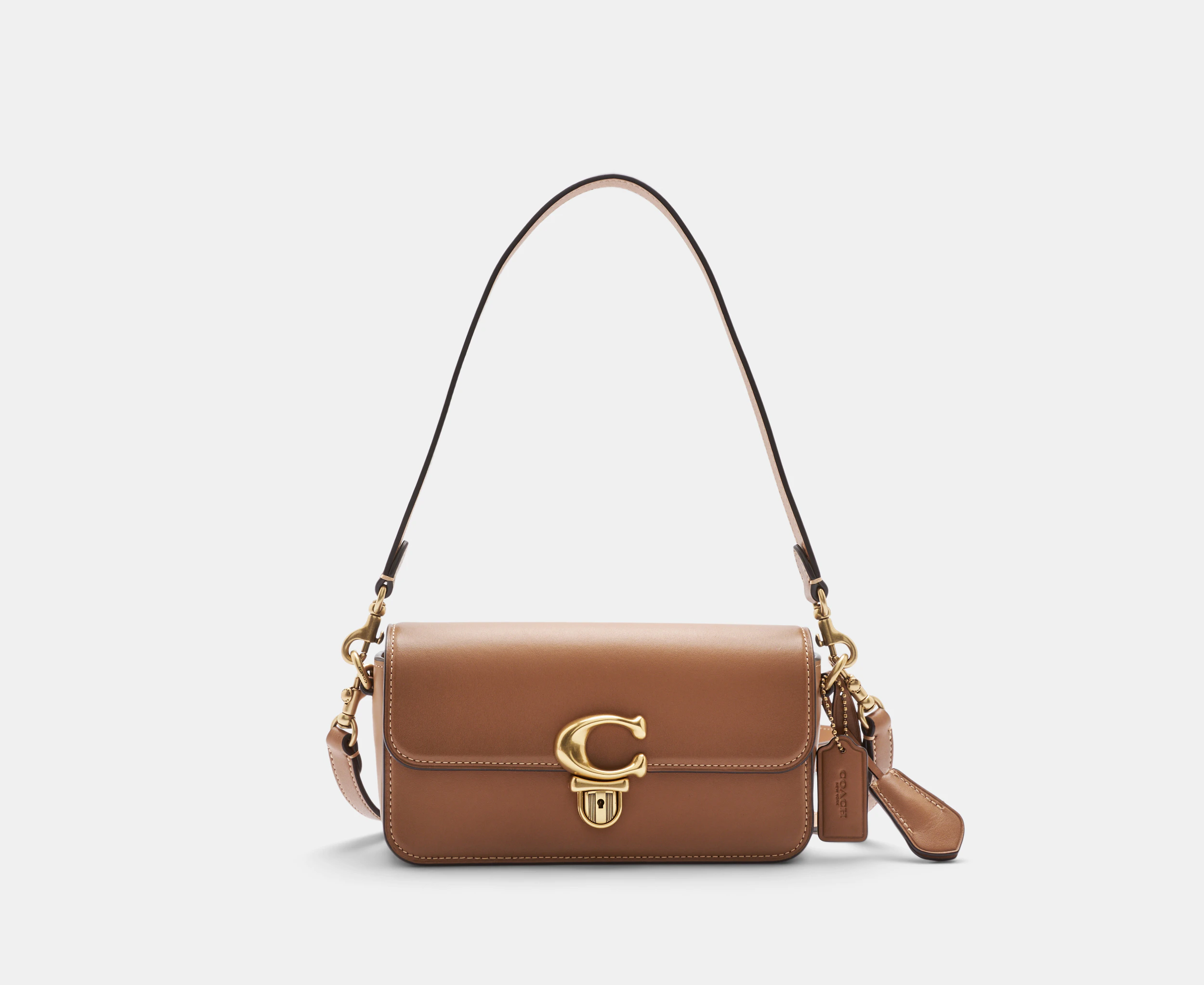 Coach Studio Glove Tanned Leather Mini Baguette Bag - Light Camel