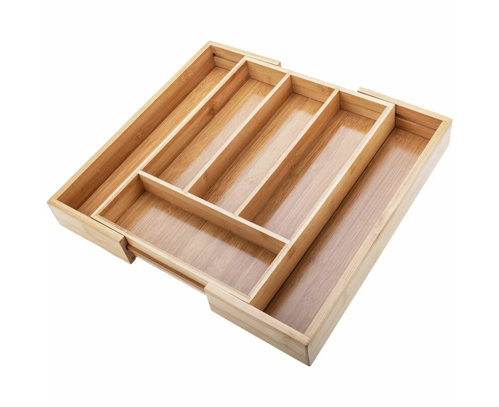 Bamboo Cutlery Drawer Organizer: Expandable Kitchen Storage (5 x 39 x 36 cm)