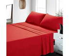 Red Bed Sheet and Pillowcase Set