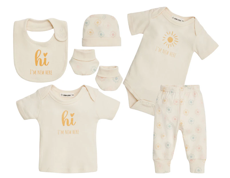 Gem Look Baby I Am New Here Organic Cotton 6-Piece Clothes Set