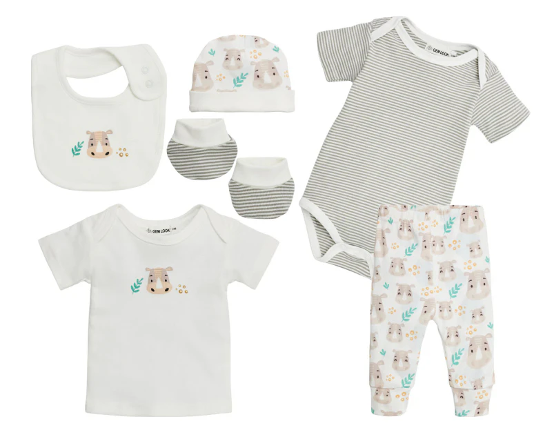 Gem Look Baby Rhino Organic Cotton 6-Piece Clothes Set