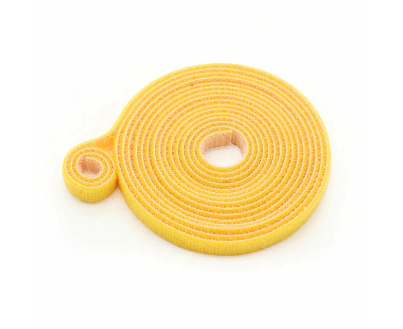 Dark Player Yellow Hook And Loop Continuous Velcro Roll: 20mm Wide Velcro Straps for Cable Management | Hook and Loop Cable Ties | Reusable | 5M