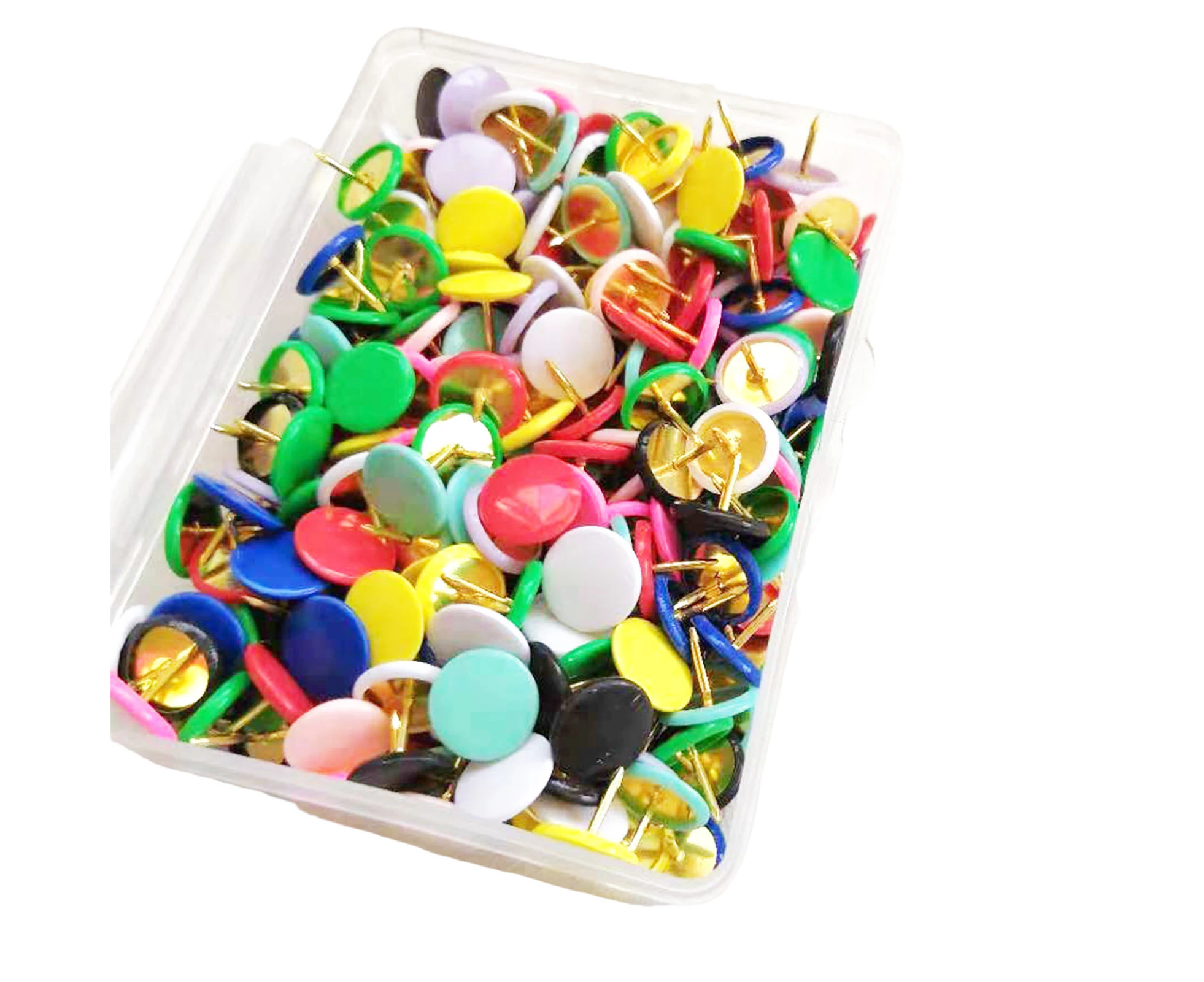 100pcs Colored Flat Thumb Tacks Colorful Flat Bulletin Board Tacks for Cork Board Pinning Reminder Notes