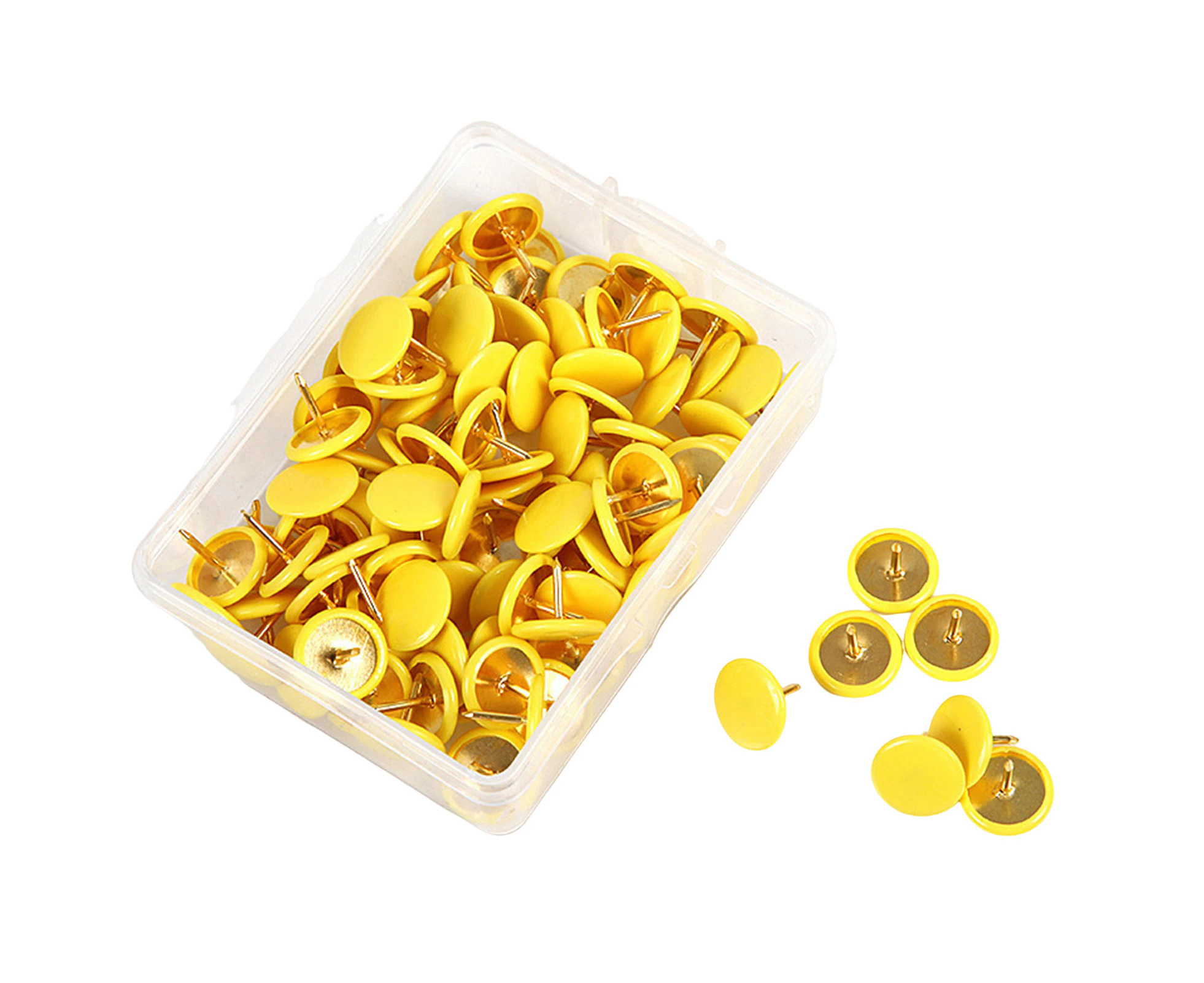 100pcs Colored Flat Thumb Tacks Colorful Flat Bulletin Board Tacks for Cork Board Pinning Reminder Notes