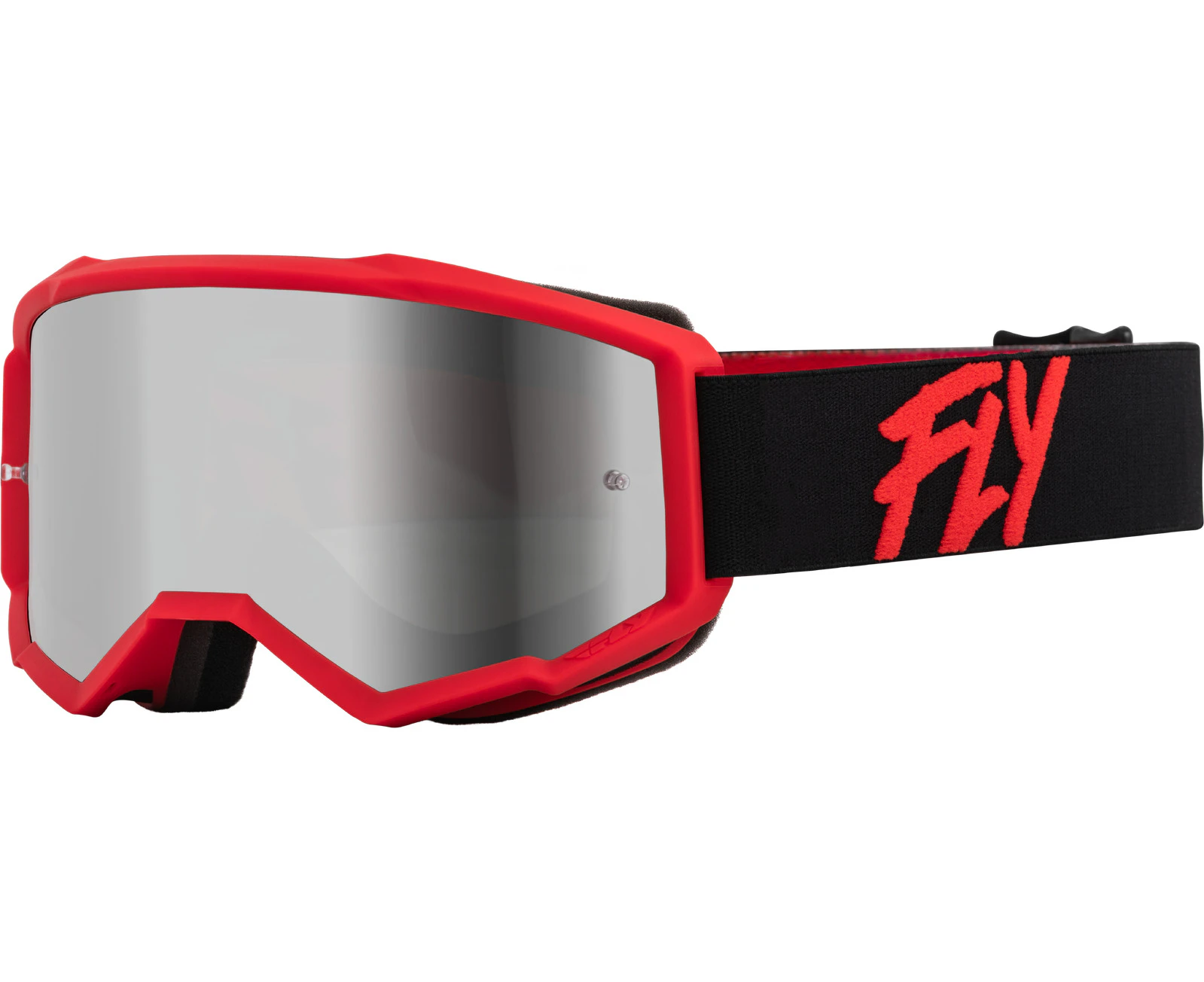 Fly Zone Youth Silver Mirror/Smoke Lens Goggles - Black/Red