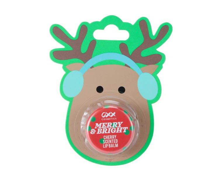 Novelty Reindeer Lip Balm, Cherry Scented - OXX Cosmetics