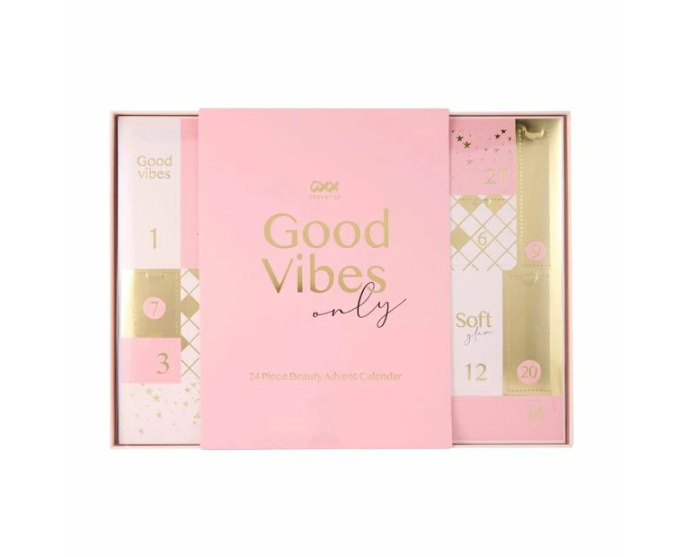 24 Piece Beauty Advent Calendar, Good Vibes Only - OXX Cosmetics