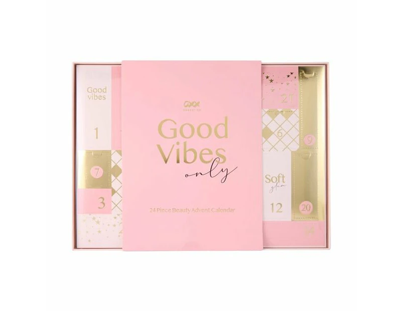 24 Piece Beauty Advent Calendar, Good Vibes Only - OXX Cosmetics