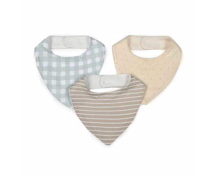 3 Pack Bandana Bibs, Gingham - Anko